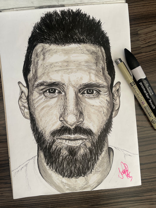 A4 Lionel Messi Ink Print