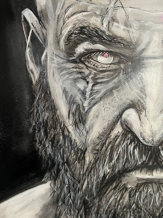 A1 ORIGINAL GOD OF WAR Kratos Mixed Media