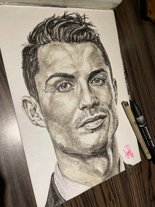 A4 Cristiano Ronaldo Ink Print