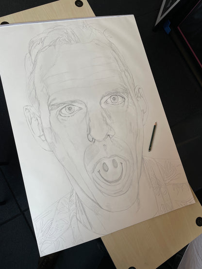 A4 Fatboy Slim Charcoal Print