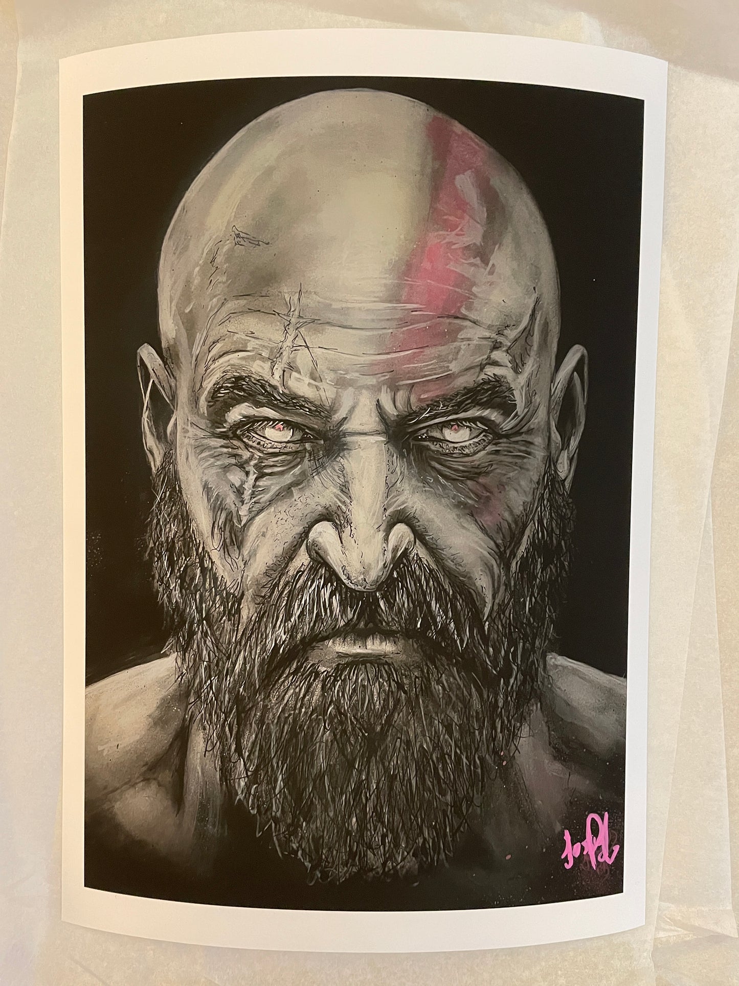 A4 GOD OF WAR Kratos Print