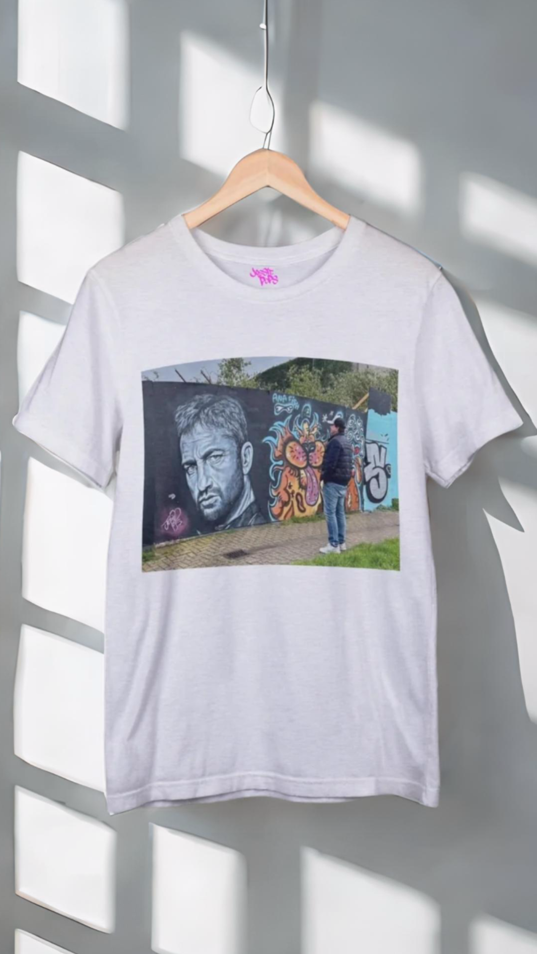 Gerard Butler Street Art - Fitted Graphic T-shirt