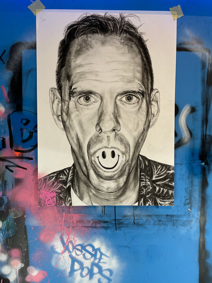 A4 Fatboy Slim Charcoal Print