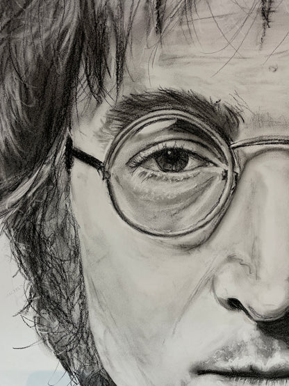 A1 John Lennon The Beatles Charcoal Original