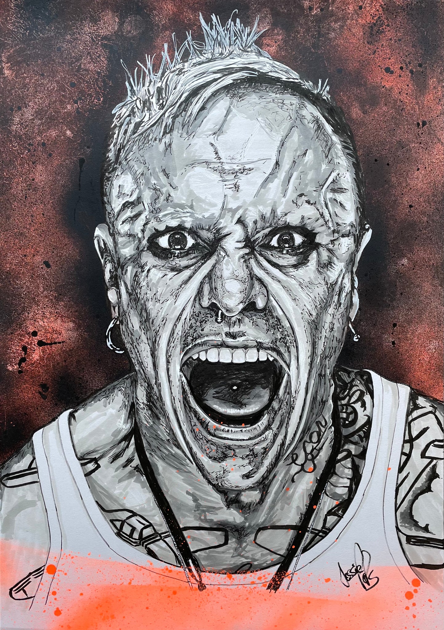 (ORANGE) Keith Flint, The Prodigy Original