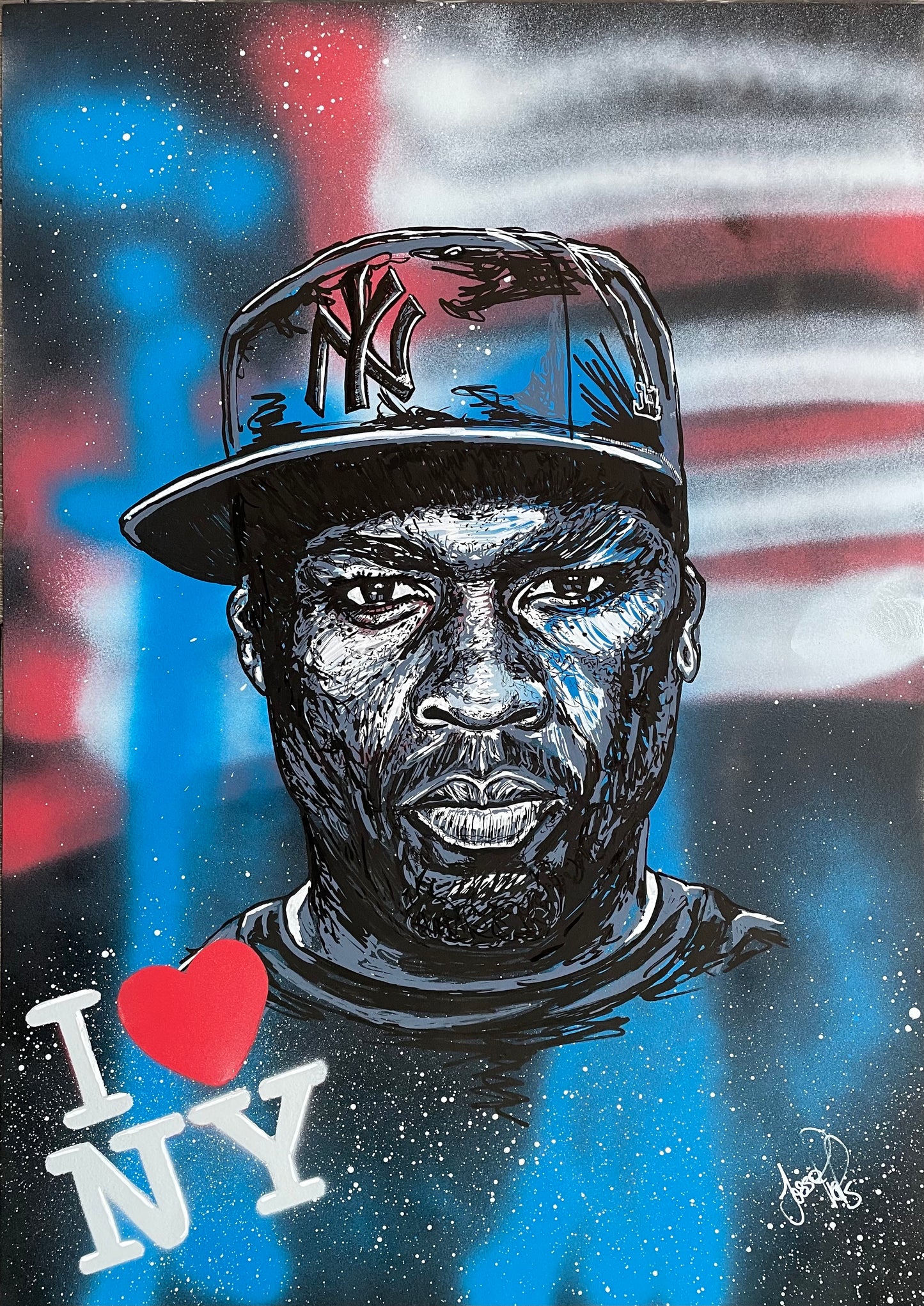 (RED/BLUE) 50 Cent I love NY Original